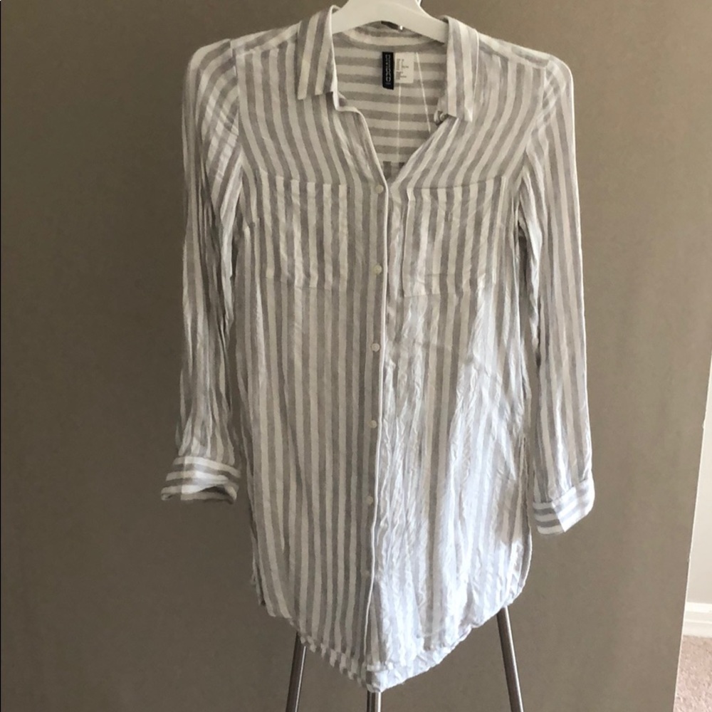 Striped button down